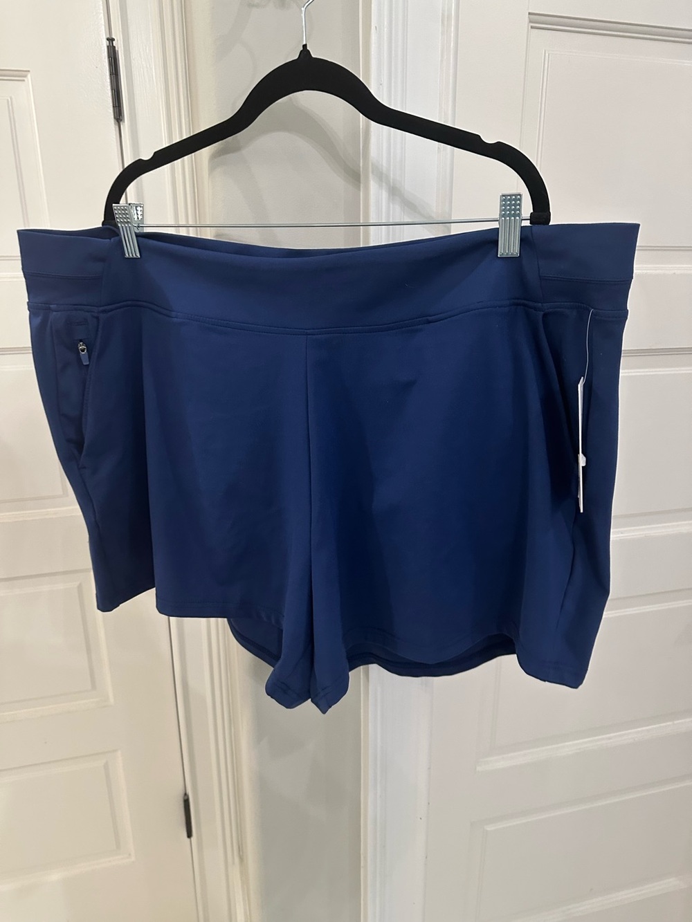 NEW YOGALICIOUS LUX On-the-move 4” Womens 2X SHORTS Navy Blue Activewear Sports